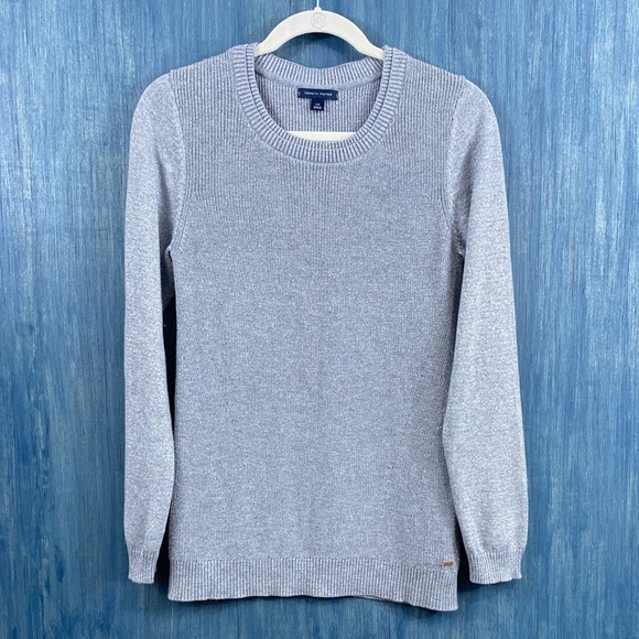 Metallic shimmer silver Tommy Hilfiger sweater - Picture 1 of 7